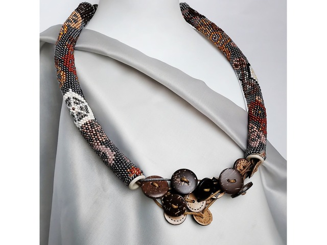 Прикраса із бісеру кольє-джгут "Time"