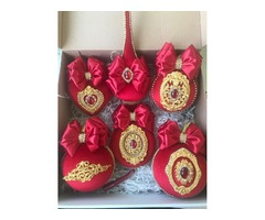 Червоні ялинкові іграшки набір