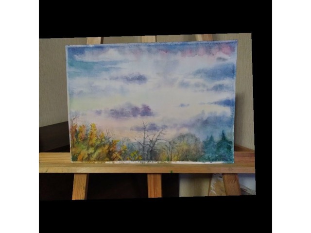 Акварельный осенний закат