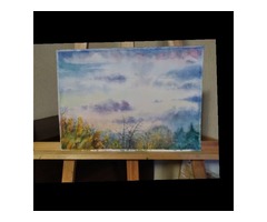 Акварельный осенний закат