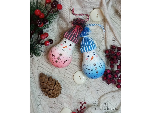 Новорічний комплект сніговики, новорічний декор