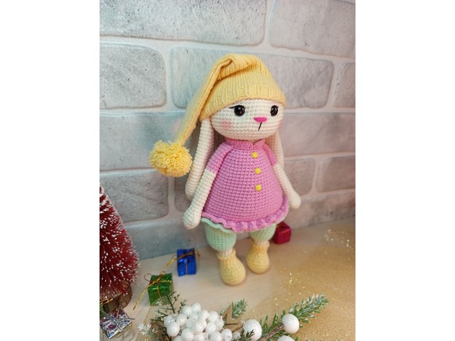 Зайчик, м'яка іграшка, ручна робота