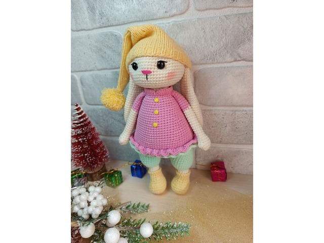 Зайчик, м'яка іграшка, ручна робота