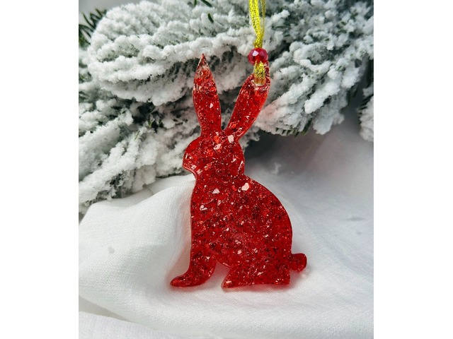 Набір новорічних прикрас на ялинку з епоксидної смоли.