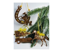 Набір новорічних прикрас на ялинку з епоксидної смоли.