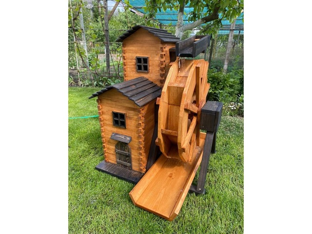 Декоративний водяний млин із сосни – робочий механізм (10 000 грн)