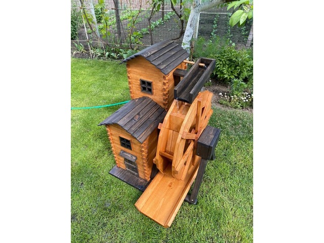 Декоративний водяний млин із сосни – робочий механізм (10 000 грн)