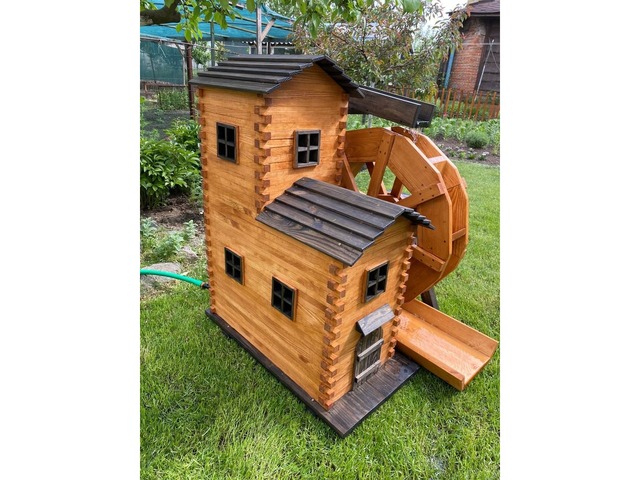 Декоративний водяний млин із сосни – робочий механізм (10 000 грн)