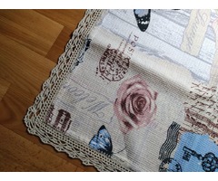 Полотенце с ажурной вязаной каймой