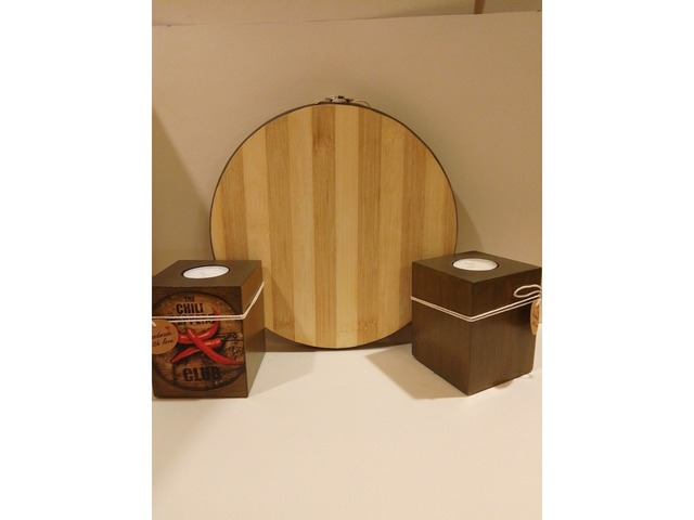 Набор   доска для пиццы и подсвечники