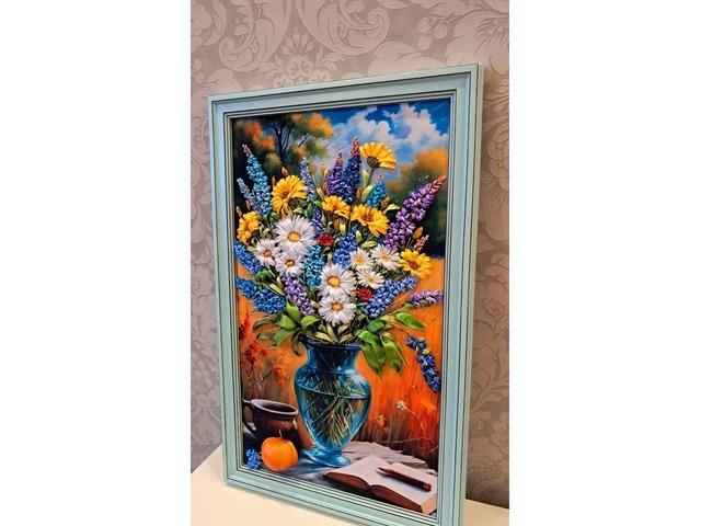 Картина стрічками "Літній букет"
