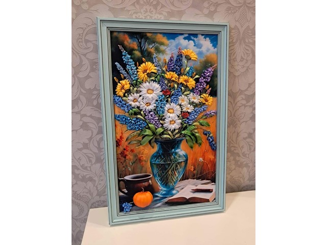 Картина стрічками "Літній букет"