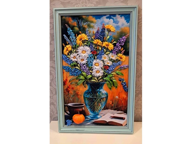 Картина стрічками "Літній букет"
