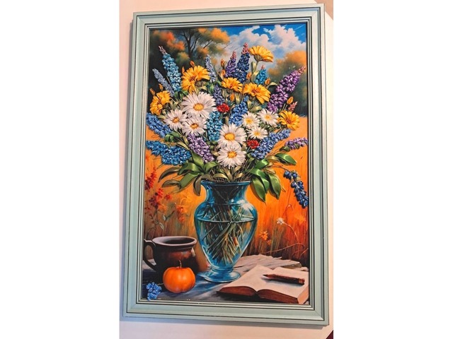 Картина стрічками "Літній букет"