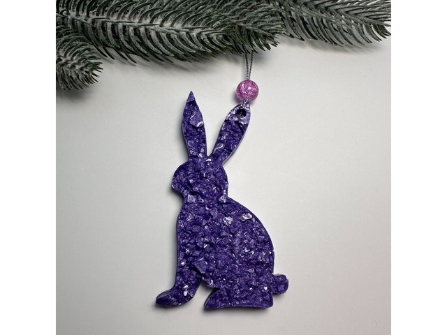 Набір новорічних прикрас на ялинку з епоксидної смоли.