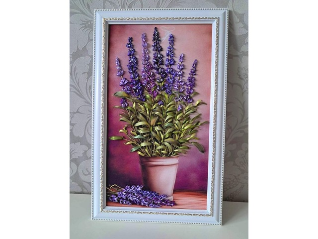 Картина стрічками "Лаванда"