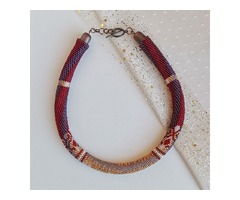 Прикраса із бісеру кольє-джгут 