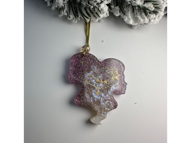 Набір новорічних прикрас на ялинку з епоксидної смоли.