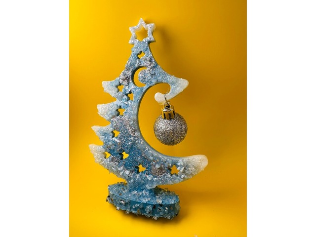 Новорічний декор *Ялинка* з епоксидної смоли. Декор.