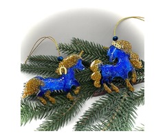 Набір новорічних прикрас на ялинку з епоксидної смоли.