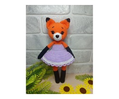 Лисичка в сукні, м'яка іграшка, ручна робота
