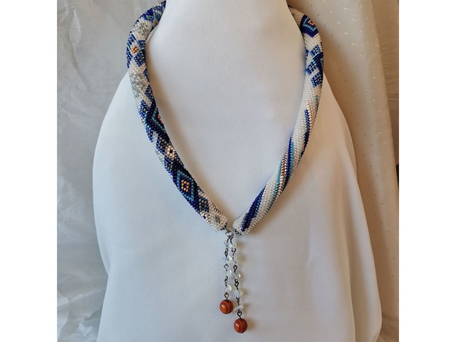 Прикраса із бісеру кольє-джгут "Зоряне сяйво"