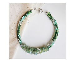 Прикраса із бісеру кольє-джгут 