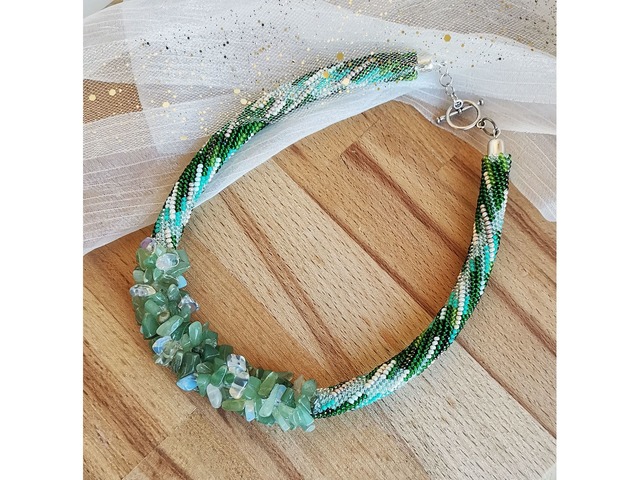 Прикраса із бісеру кольє-джгут "Мавка"