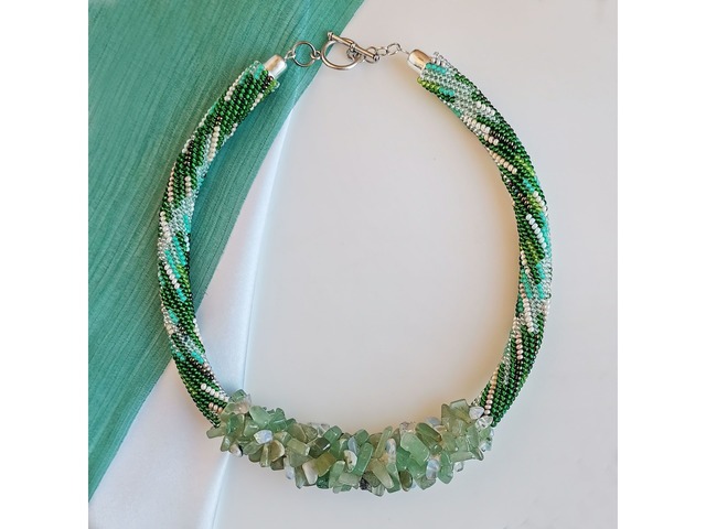 Прикраса із бісеру кольє-джгут "Мавка"