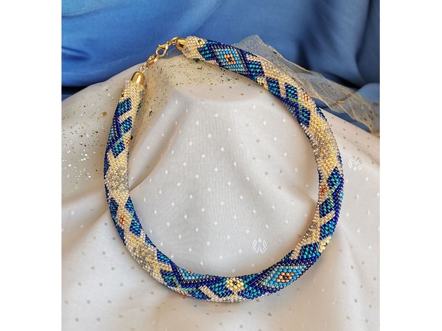 Прикраса із бісеру кольє-джгут "Фортуна"