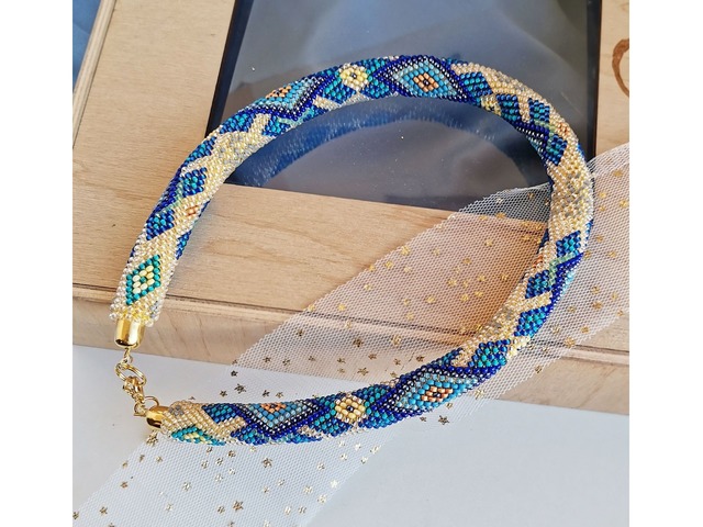 Прикраса із бісеру кольє-джгут "Фортуна"