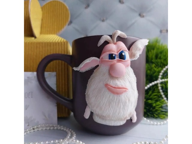 Чашка з декором із полімерної глини 'Буба'