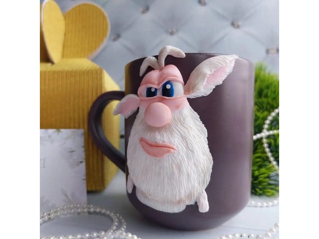 Чашка з декором із полімерної глини 'Буба'