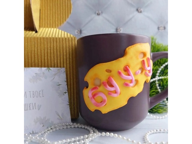Чашка з декором із полімерної глини 'Буба'