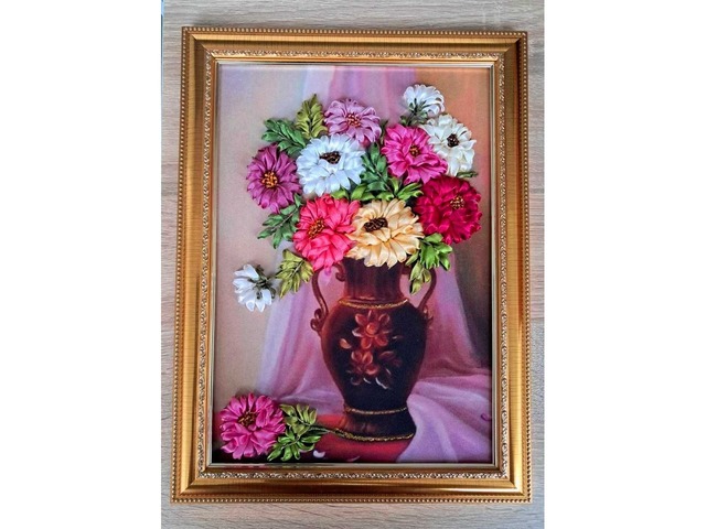 Картина стрічками "Айстри"