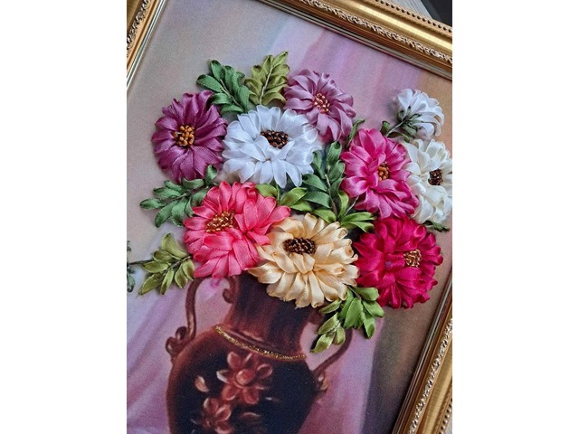 Картина стрічками "Айстри"