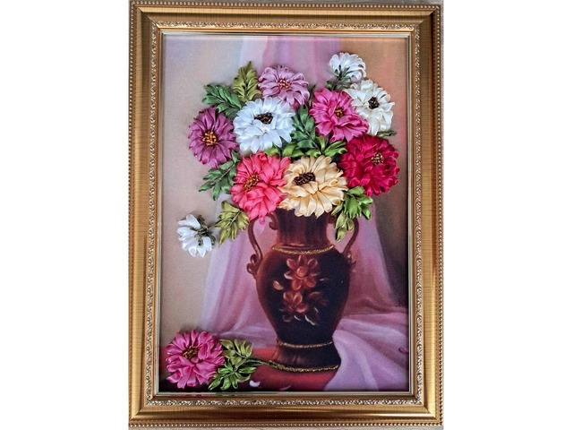 Картина стрічками "Айстри"