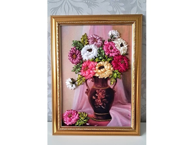 Картина стрічками "Айстри"