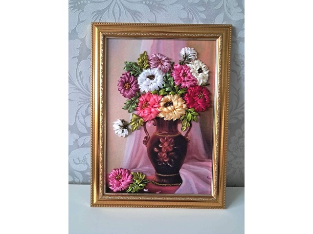 Картина стрічками "Айстри"