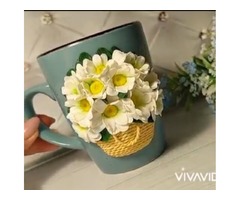 Чашка з декором із полімерної глини