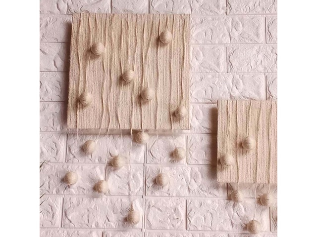 Диптих «Кульки» | картина у стилі фібер арт, бохо