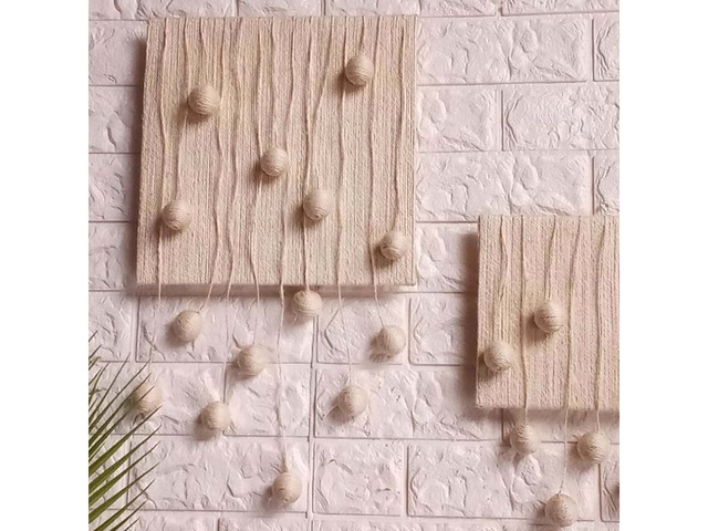 Диптих «Кульки» | картина у стилі фібер арт, бохо