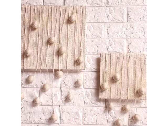 Диптих «Кульки» | картина у стилі фібер арт, бохо