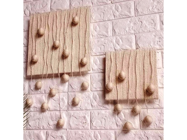 Диптих «Кульки» | картина у стилі фібер арт, бохо