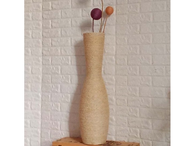 Біла ваза для підлоги висока 80см