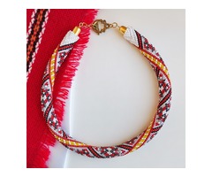 Прикраса із бісеру кольє-джгут 