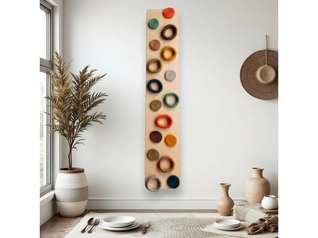 Вертикальна декоративна панель із джуту та мішковини