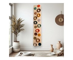 Вертикальна декоративна панель із джуту та мішковини