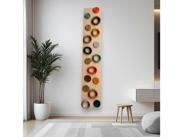 Вертикальна декоративна панель із джуту та мішковини