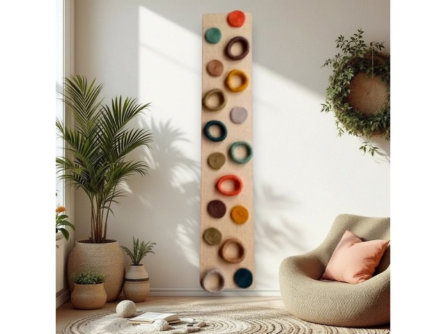 Вертикальна декоративна панель із джуту та мішковини